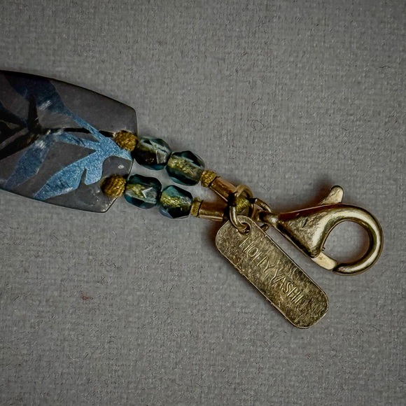 Holly Yashi Vintage Blue And Gold Tone Bracelet 7” - Picture 2 of 3